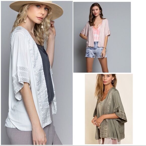 𝅺OFF White oversized knit Kimono with embroidery - Picture 8 of 11